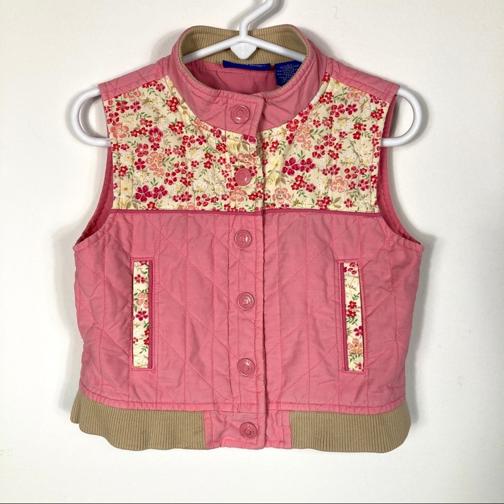 Genuine Kids by Oshkosh Pink Floral Vest Size 4T